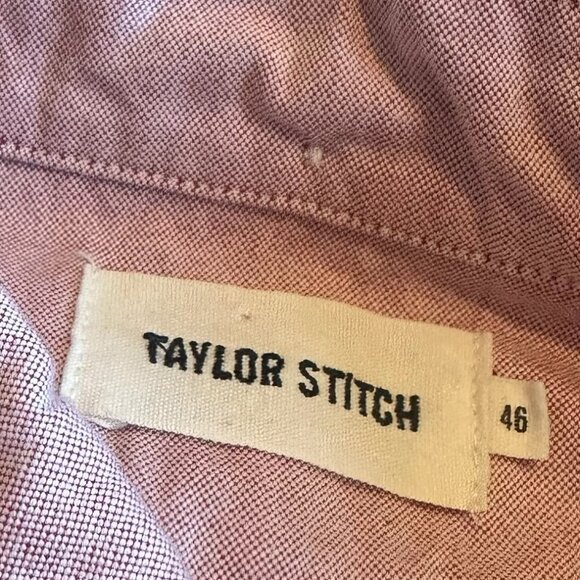 Taylor Stitch 100% Organic Cotton Light Pink Button Down Shirt Top Size 46 XL - Picture 7 of 12